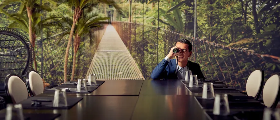 Vergaderen in themazaal Jungle Room