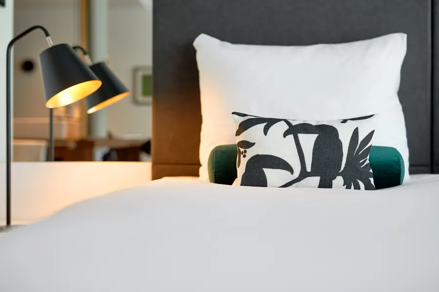 Pillow with Toucan print in Hotel Zaltbommel