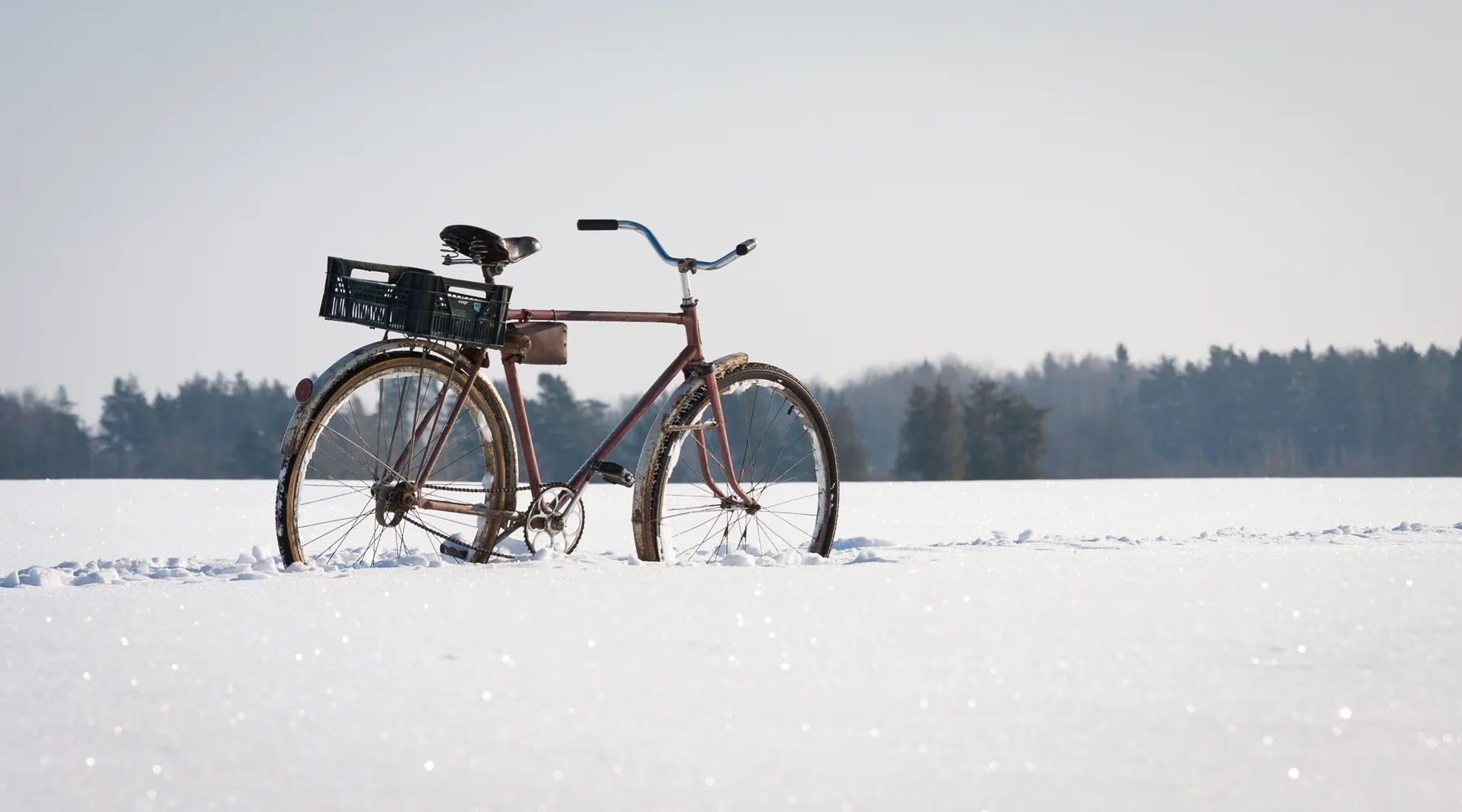 Fiets in de sneeuw