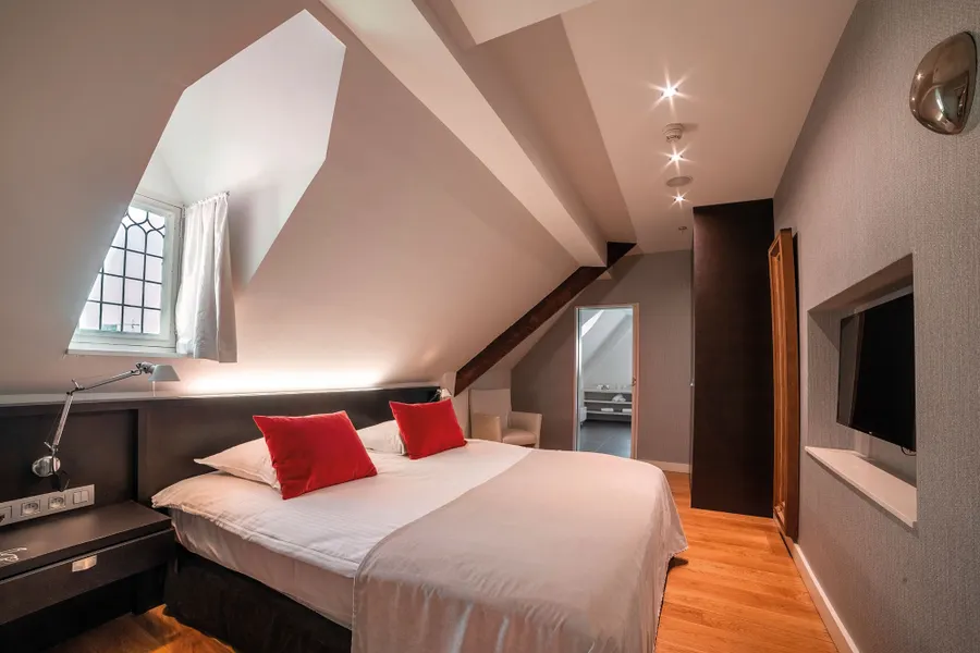 Chambre en duplex de la Suite Sélys au Van der Valk Sélys Liège