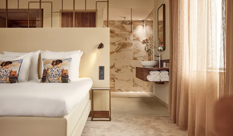 Corner Deluxe kamer met open badkamer