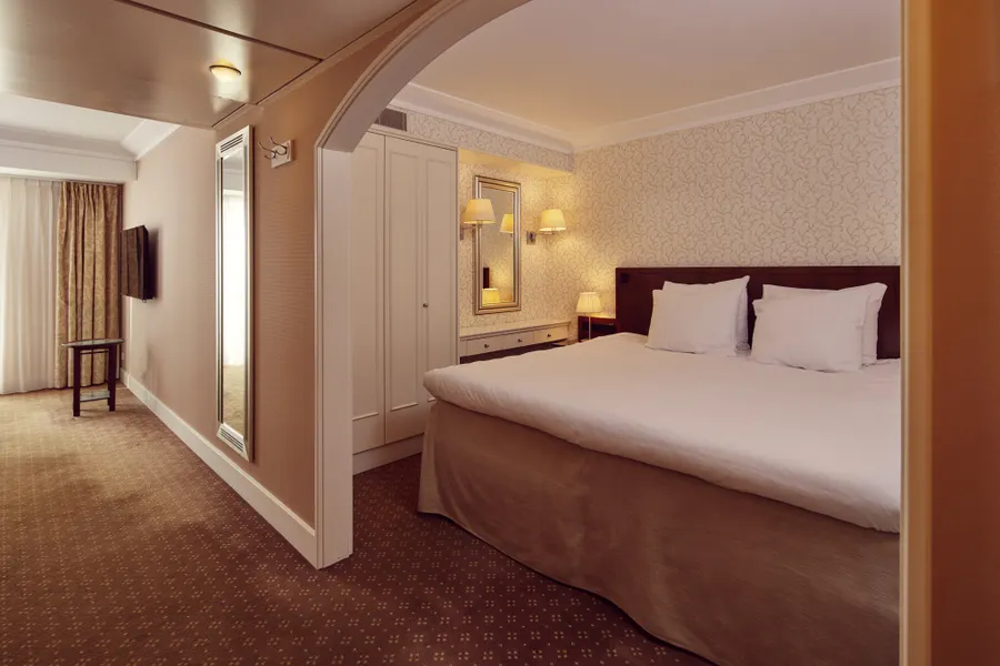 Slaapgedeelte van de premium kamer