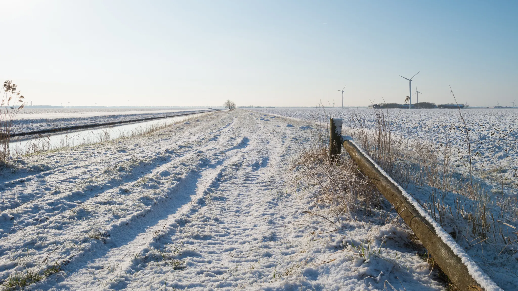 Schneelandschaft in der Nähe von Gorinchem