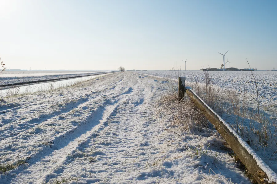 Sneeuw landschap in de omgeving van Gorinchem
