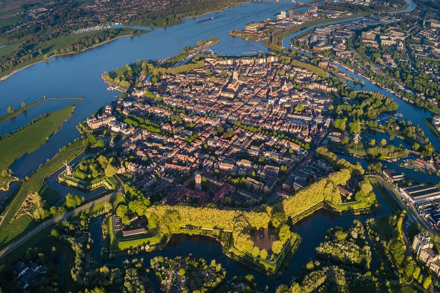 Aerial photo of Gorinchem city center