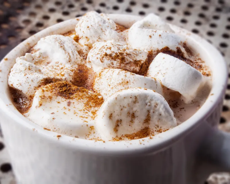 Mug of hot chocolate with marshmallows