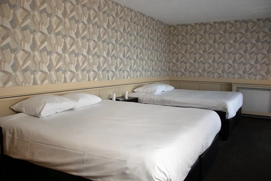 Comfort hotelkamer met twee tweepersoonsbedden, ideaal voor gezinnen of een verblijf met meerdere personen