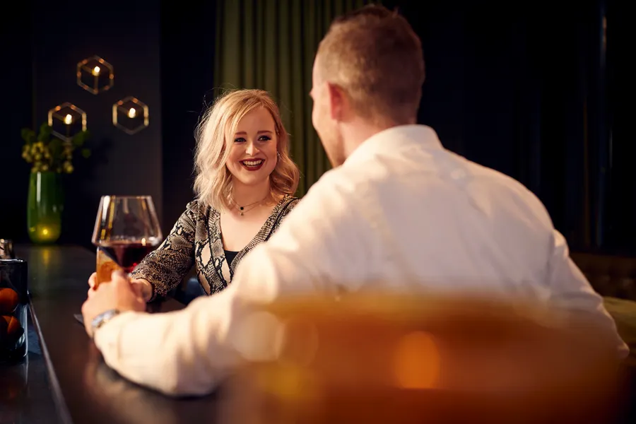 Couple enjoying a drink