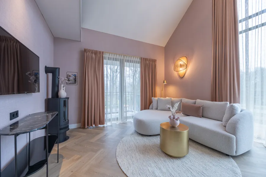 Sitting area with an electric fireplace